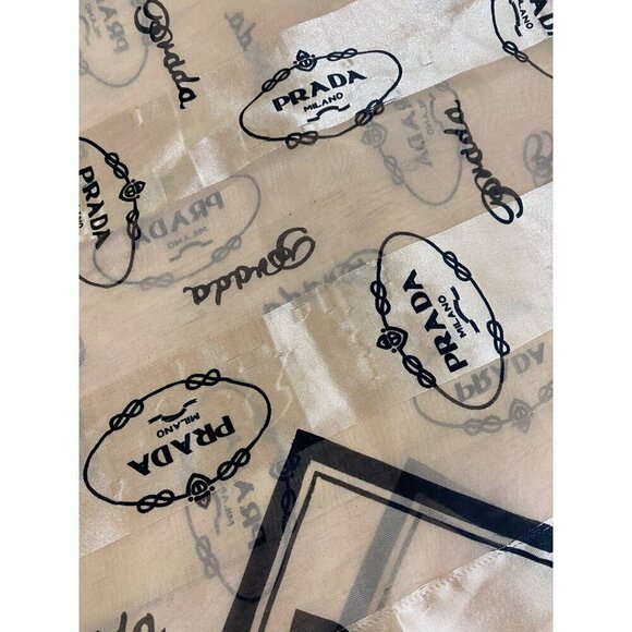 Prada Women's Gold Printed Silk Scarf - OS Please Read Description - Picture 9 of 10